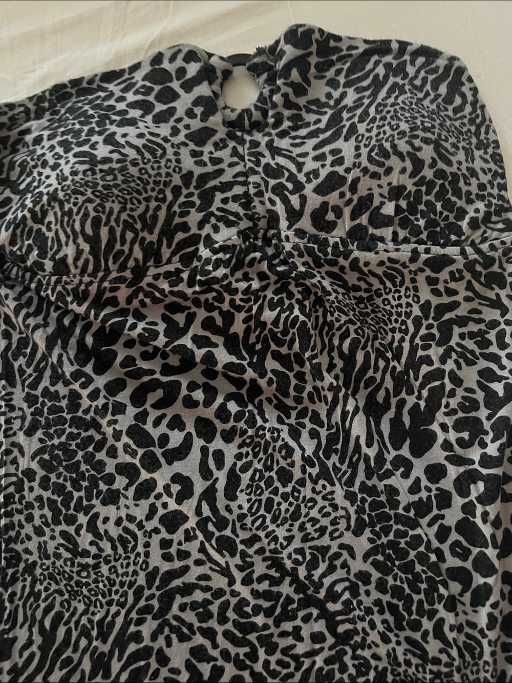 Guess Strapless Leopard Print Dress in Black and Gray